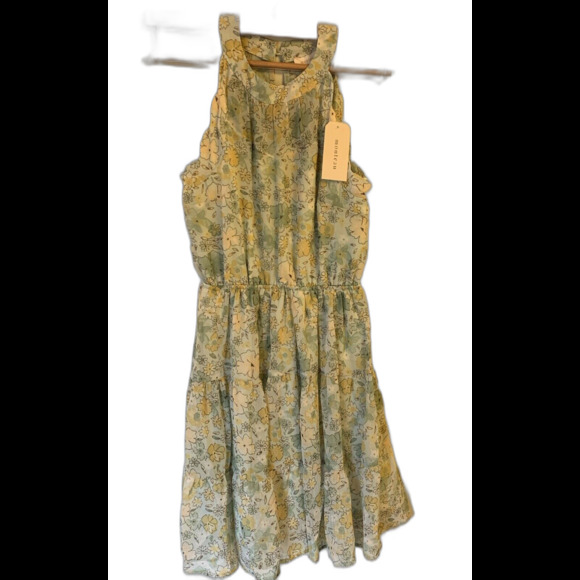 NWT Monteau Los Angeles Dress S Halter High Neck Sleeveless Sundress Lined 3522 - Picture 1 of 12